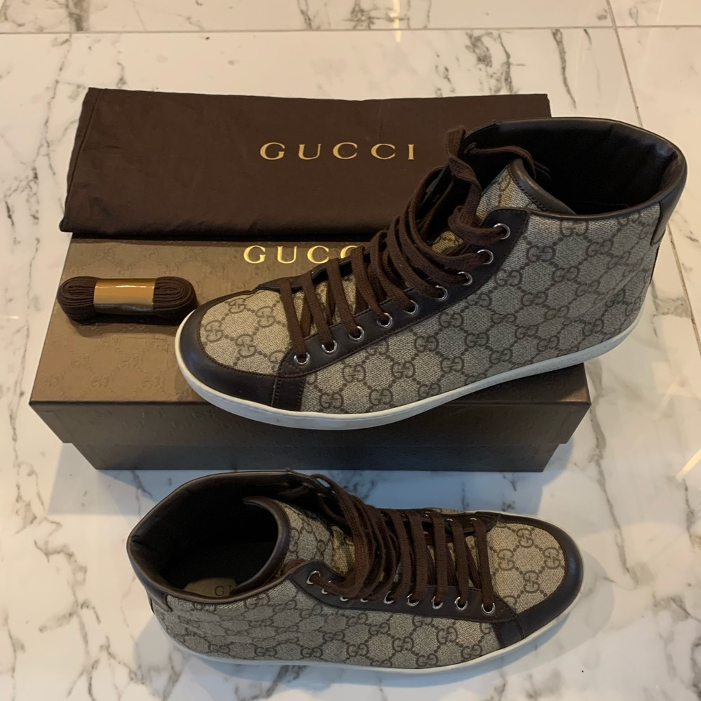 Men’s Guccissima Monogram Canvas Hightop Sneaker